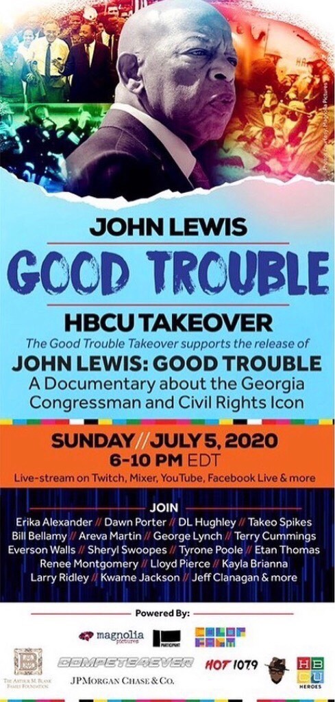 HBCU Heroes Hosts First-Ever Virtual ESports Tournament For HBCUs in Conjunction with John Lewis: Good Trouble Film